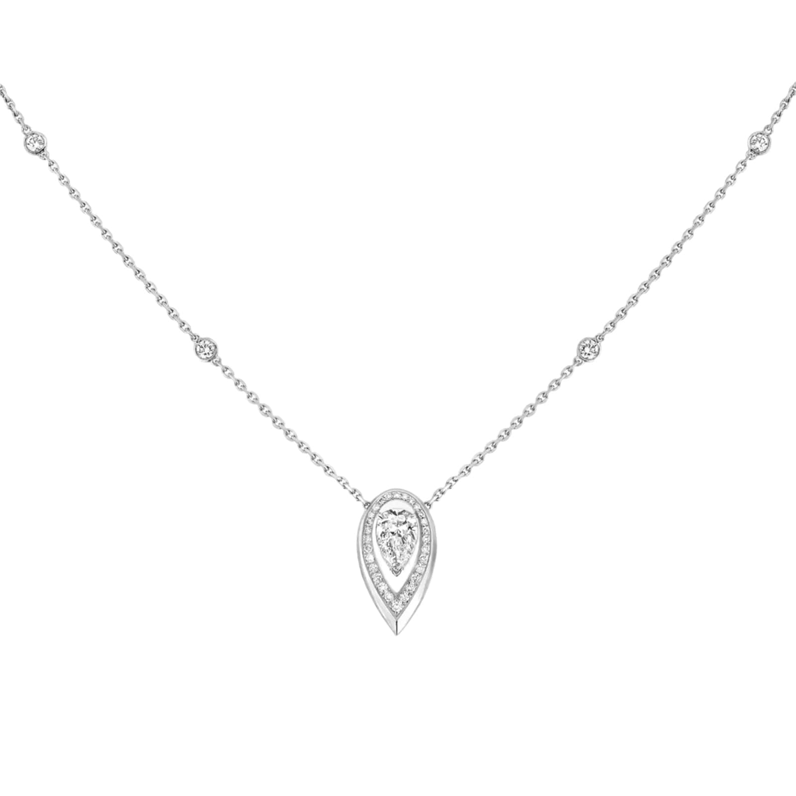 Messika 18K White Gold Fiery Diamond Necklace