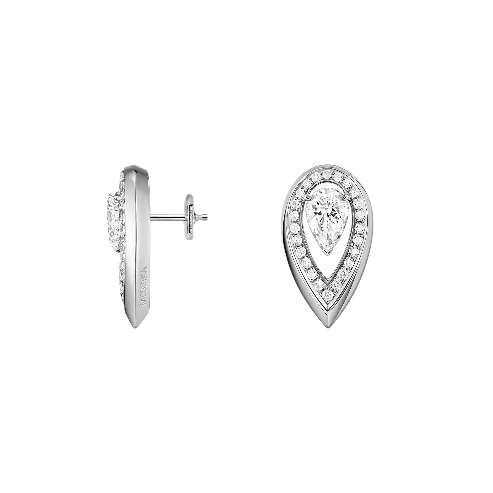 Messika 18K White Gold Fiery Diamond Stud Earrings