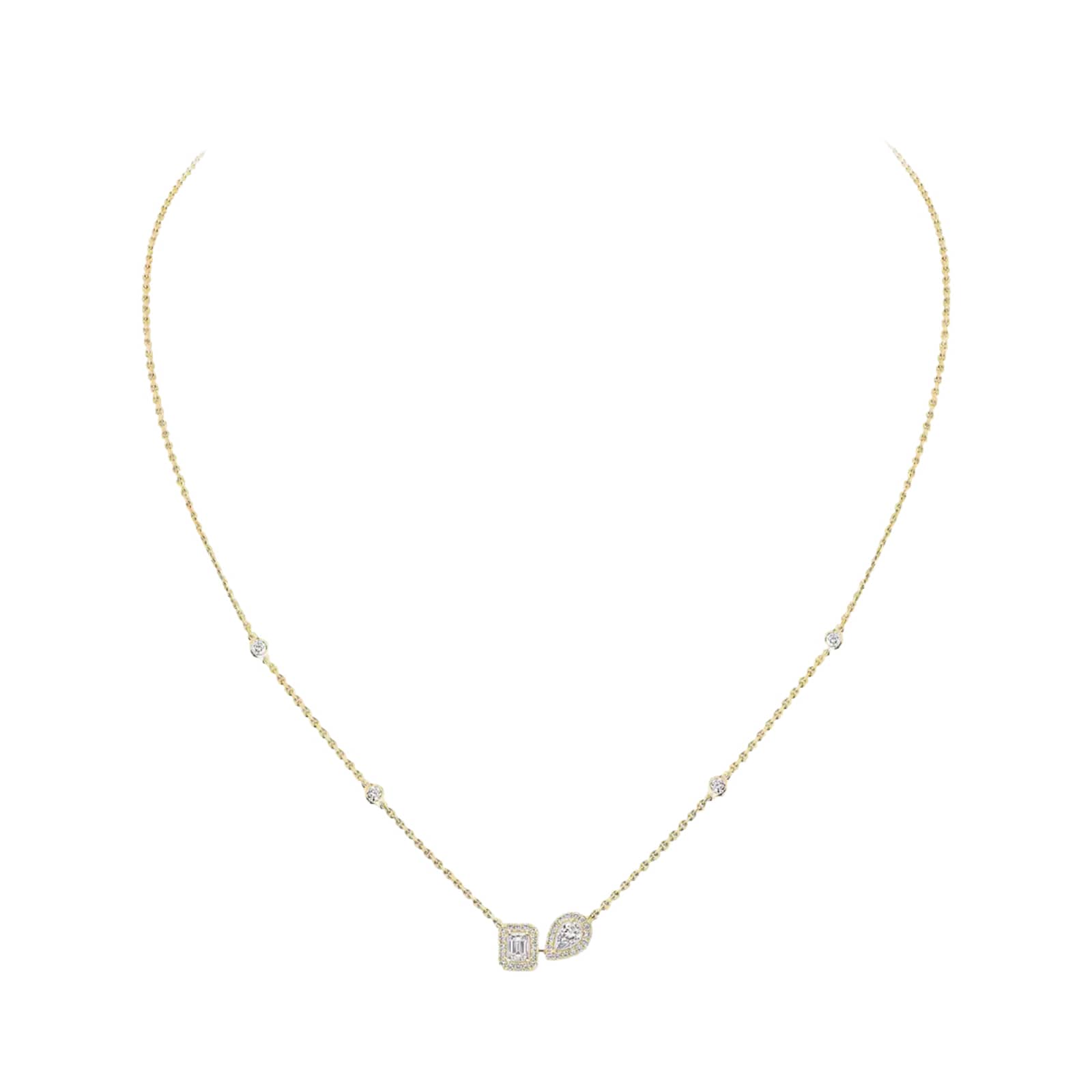 Messika 18K Yellow Gold My Twin Toi & Moi Diamond Necklace