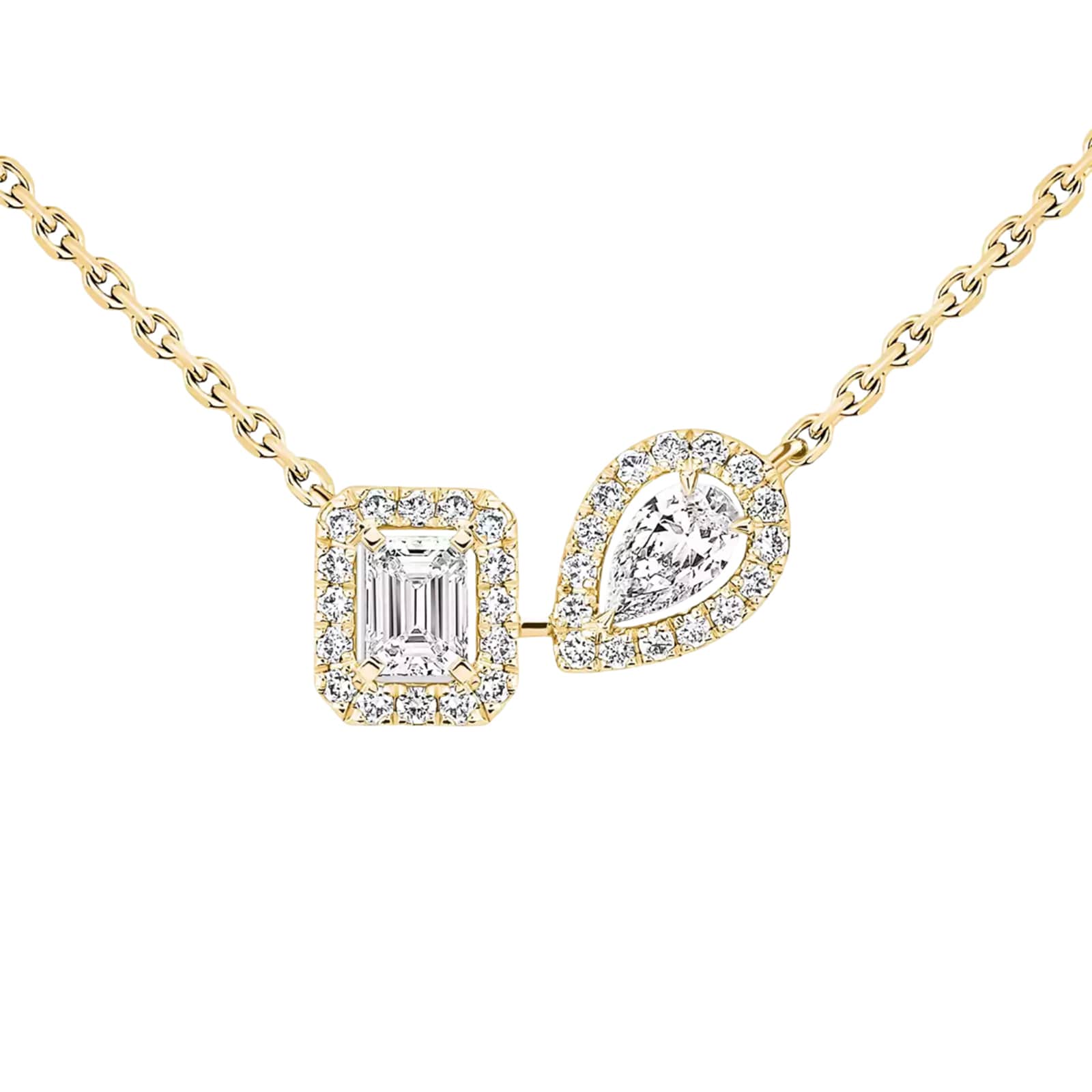 Messika 18K Yellow Gold My Twin Toi & Moi Diamond Necklace