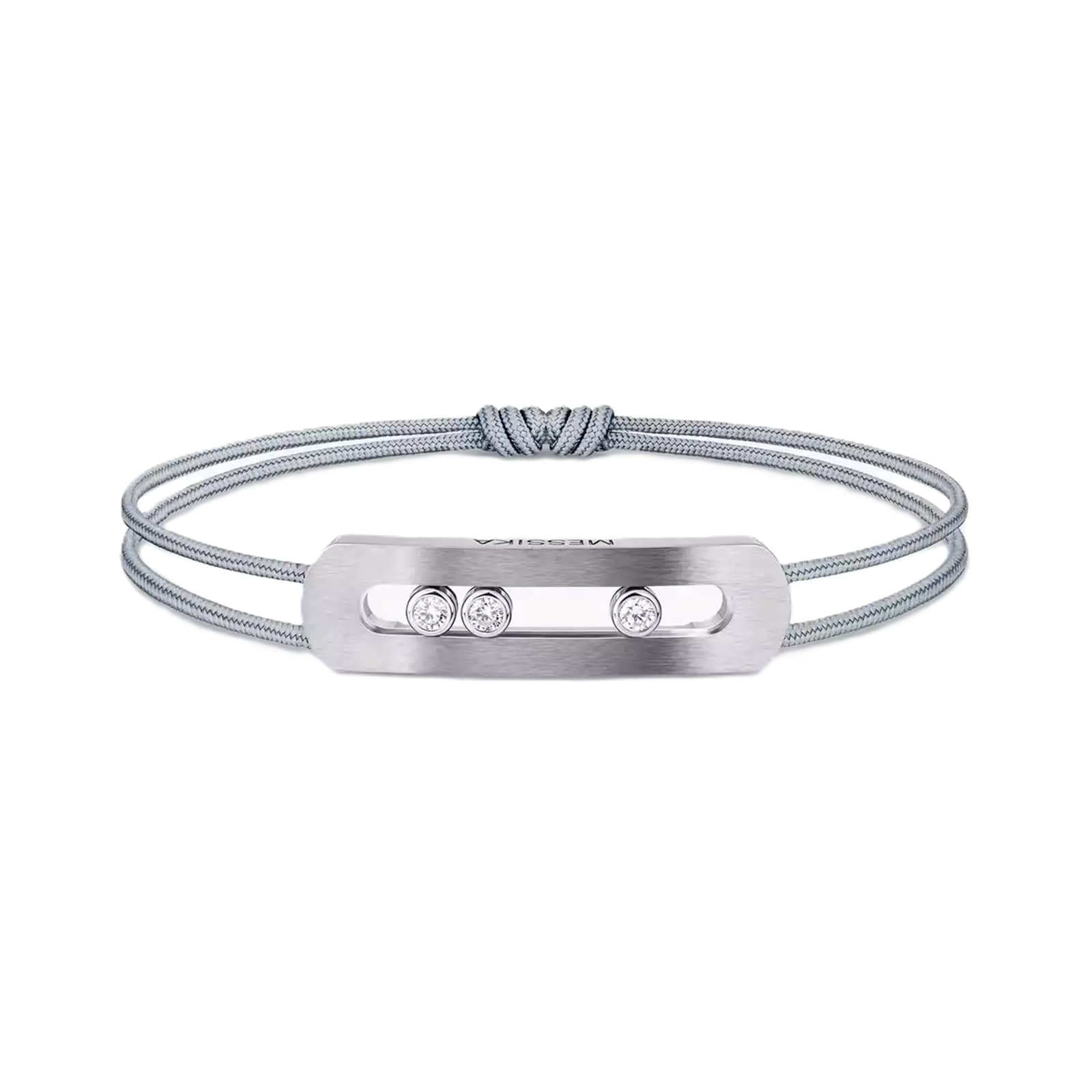 Messika Move Titanium Natural Titanium 0.24ct Diamond Cord Bracelet
