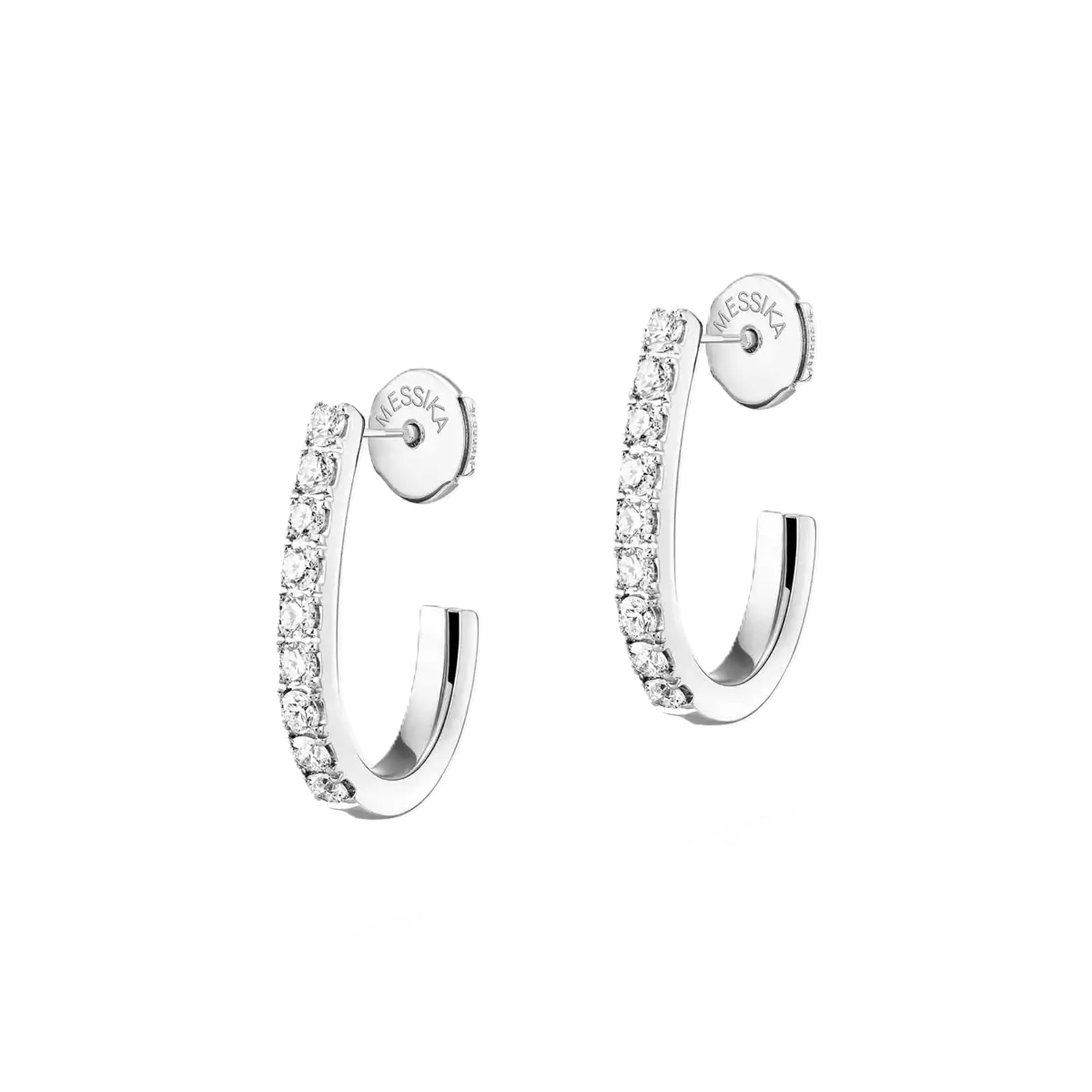 Messika 18ct White Gold Gatsby 0.17ct Diamond Hoop Earrings Messika 18ct White Gold Gatsby 0.17ct Diamond Hoop Earrings