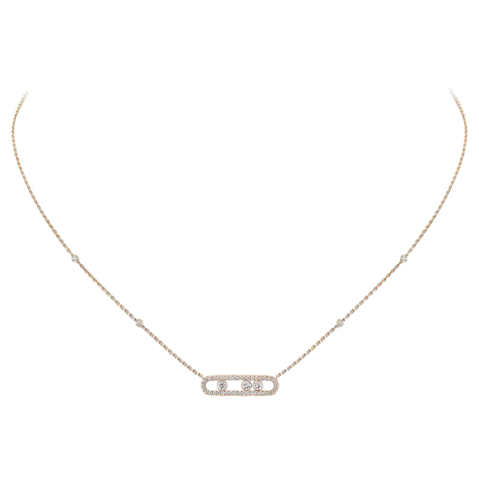 Messika 18ct Rose Gold Baby Move Pavé 0.35ct Diamond Necklace