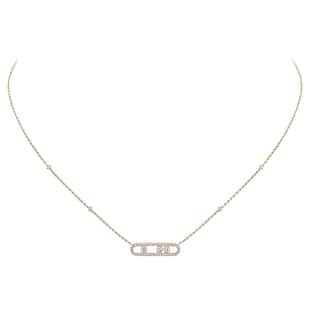 Messika 18ct Rose Gold Baby Move Pavé 0.35ct Diamond Necklace