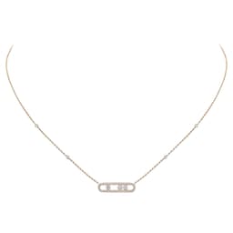 37711905 - 18ct Rose Gold Baby Move Pavé 0.35ct Diamond Necklace