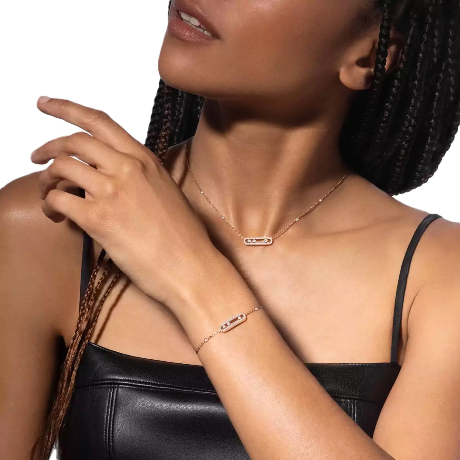 Messika 18ct Rose Gold Baby Move Pavé 0.35ct Diamond Necklace Messika 18ct Rose Gold Baby Move Pavé 0.35ct Diamond Necklace