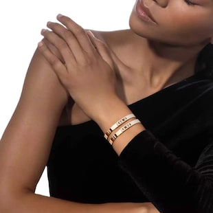 Messika 18ct Yellow Gold Move Noa Semi Pavé 1.20ct Diamond Bangle