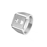 Messika Move Titanium Natural Titanium 0.06ct Diamond Signet Ring