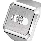 Messika Move Titanium Natural Titanium 0.06ct Diamond Signet Ring