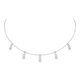 Messika 18ct White Gold Move Uno Pavé 0.61ct Diamond Drop Pendant Choker Necklace
