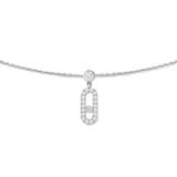 Messika 18ct White Gold Move Uno Pavé 0.61ct Diamond Drop Pendant Choker Necklace