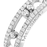Messika 18ct White Gold Baby Move Pavé 0.25ct Diamond Ring - Ring Size I