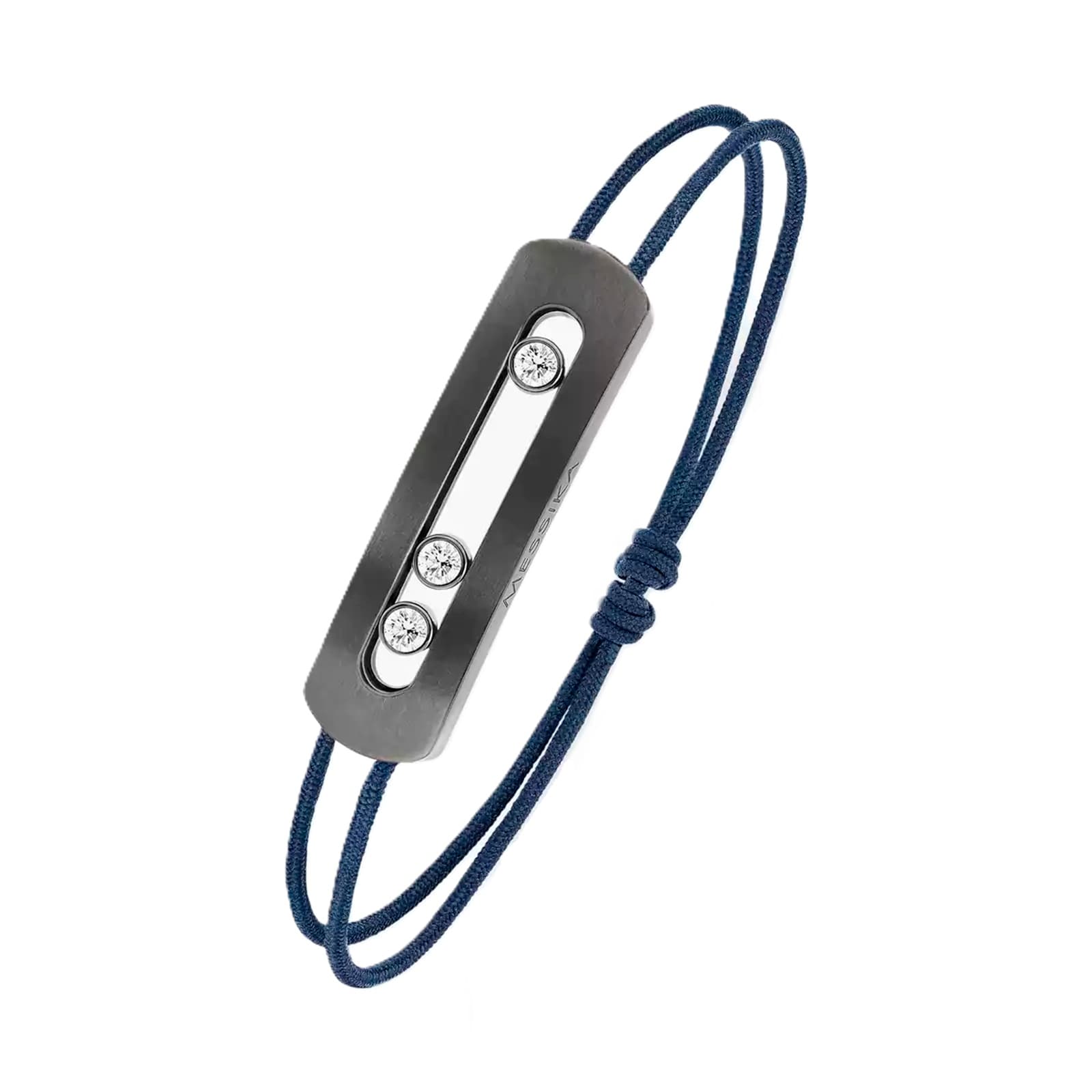 Messika Move Titanium Graphite Titanium 0.24ct Diamond Cord Bracelet