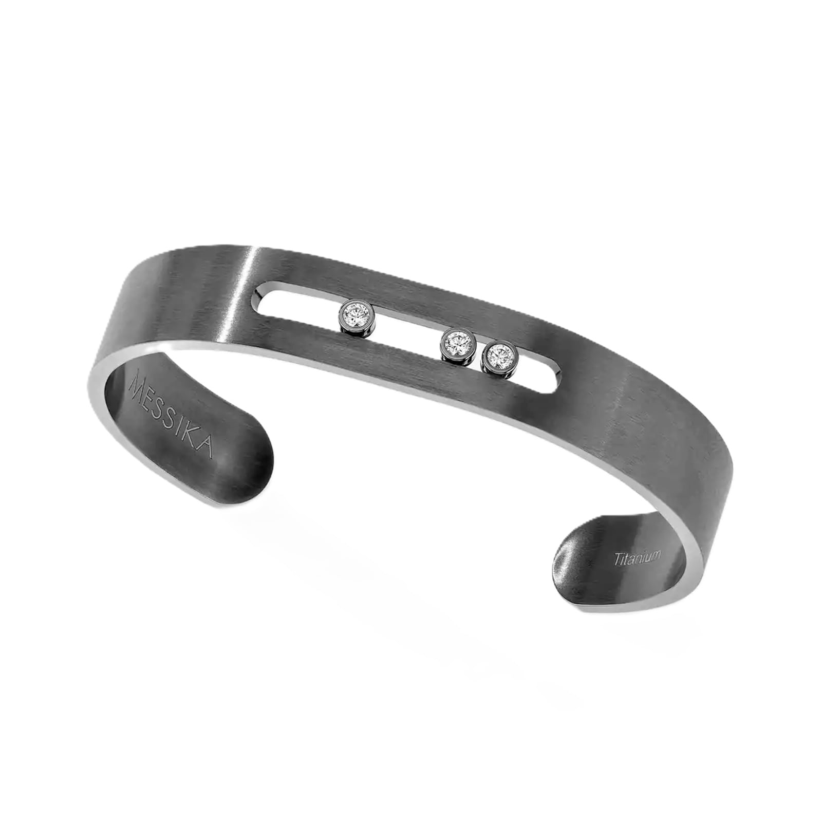 Messika Move Titanium Graphite Titanium 0.25ct Diamond Bangle