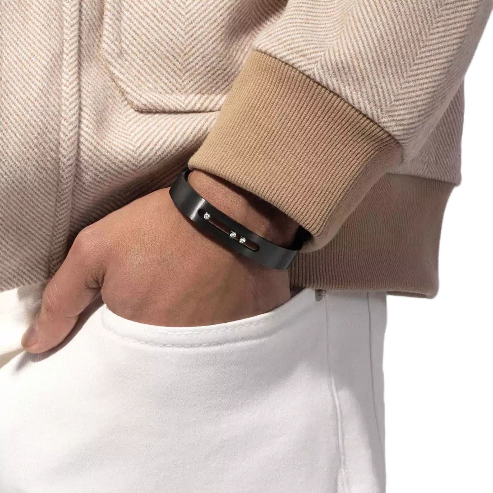 Messika Move Titanium Graphite Titanium 0.25ct Diamond Bangle Messika Move Titanium Graphite Titanium 0.25ct Diamond Bangle