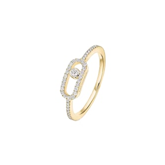 Messika 18ct Yellow Gold Move Uno Pavé 0.15ct Diamond Ring