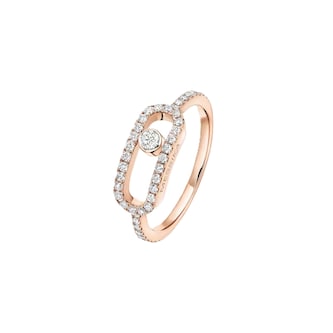 Messika 18ct Rose Gold Move Uno Pavé 0.31ct Diamond Ring