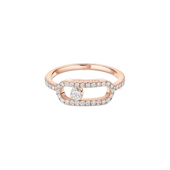 Messika 18ct Rose Gold Move Uno Pavé 0.31ct Diamond Ring