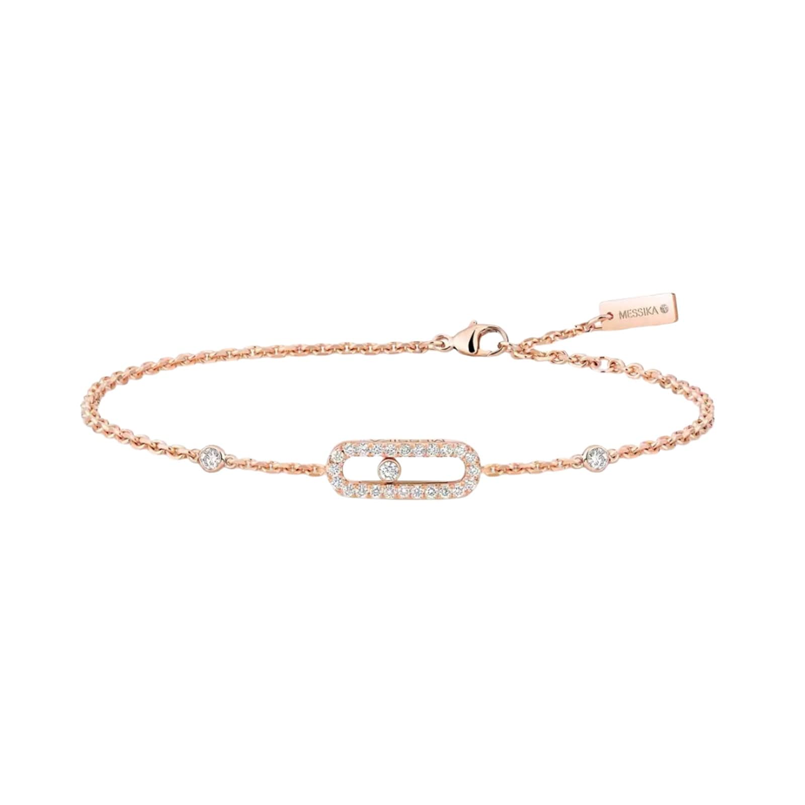 Messika 18ct Rose Gold Move Uno Pavé 0.20ct Diamond Bracelet
