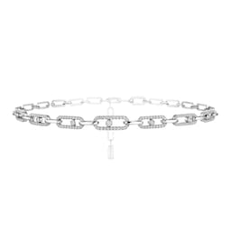 37711933 - 18ct White Gold Move Multi Link 1.70ct Diamond Choker Necklace