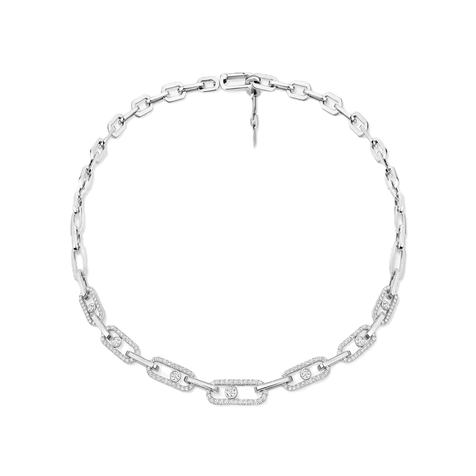 Messika 18ct White Gold Move Link Pavé 2.55ct Diamond Necklace