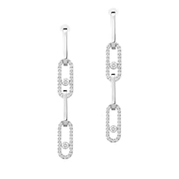 37711935 - 18ct White Gold Move Link Transformable 1.70ct Diamond Drop Earrings