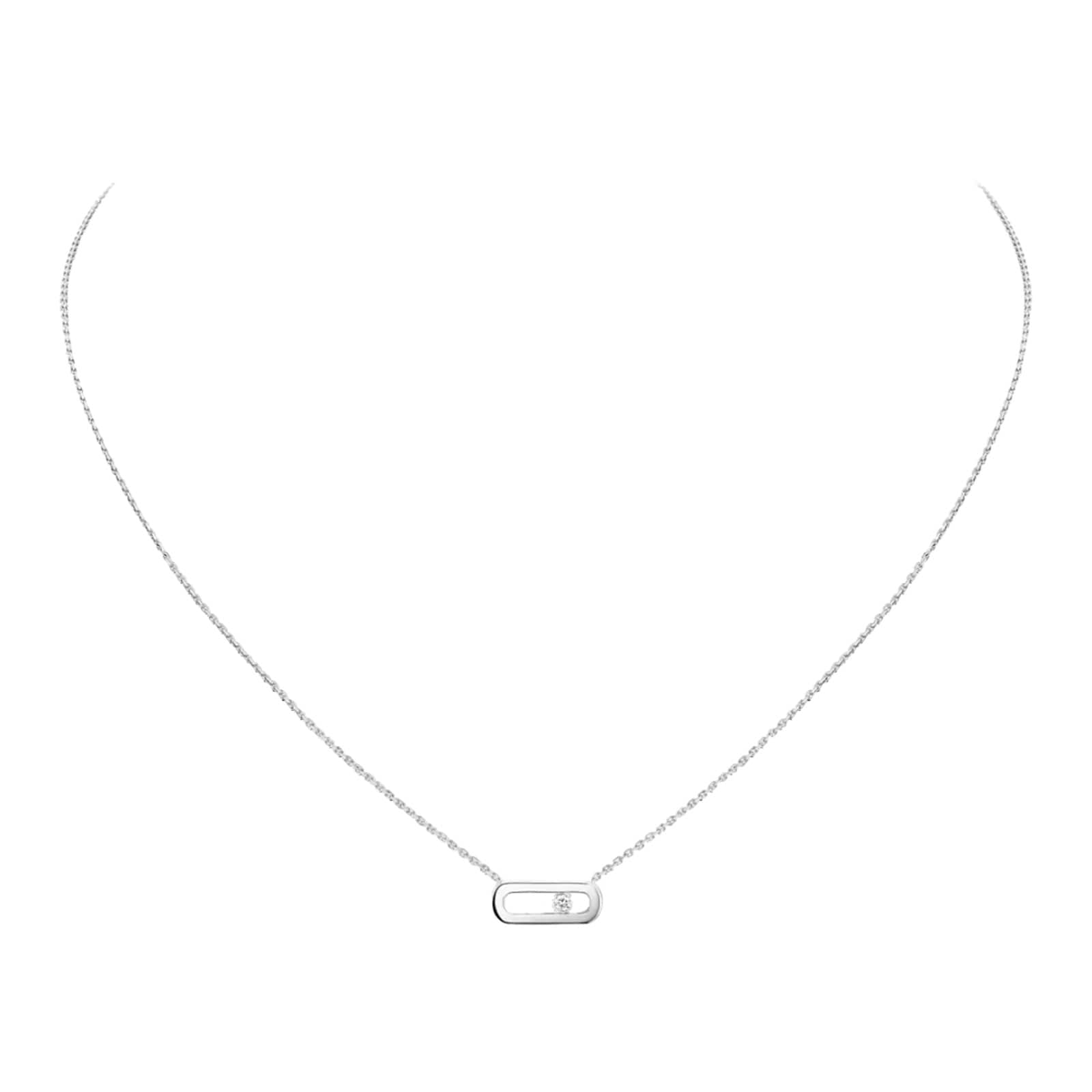Messika 18ct White Gold Move Uno 0.02ct Diamond Necklace