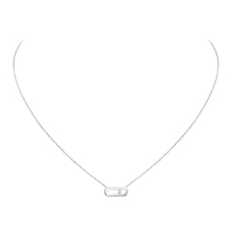 37711951 - 18ct White Gold Move Uno 0.02ct Diamond Necklace