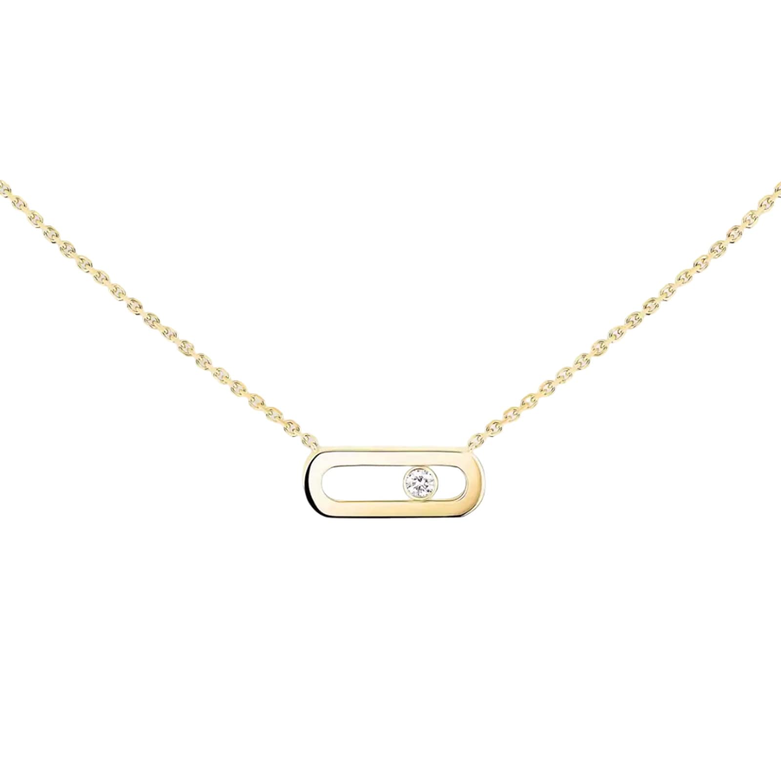 Messika 18ct Yellow Gold Move Uno 0.02ct Diamond Necklace