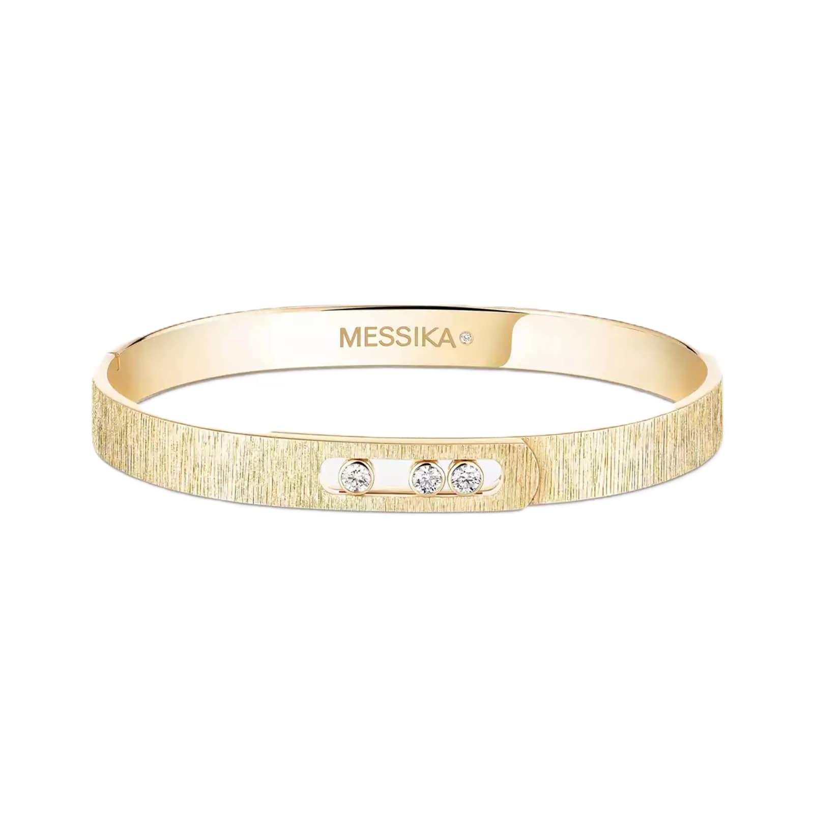 Messika 18K Yellow Gold Move Noa Ciselé 0.15cttw Diamond Bangle