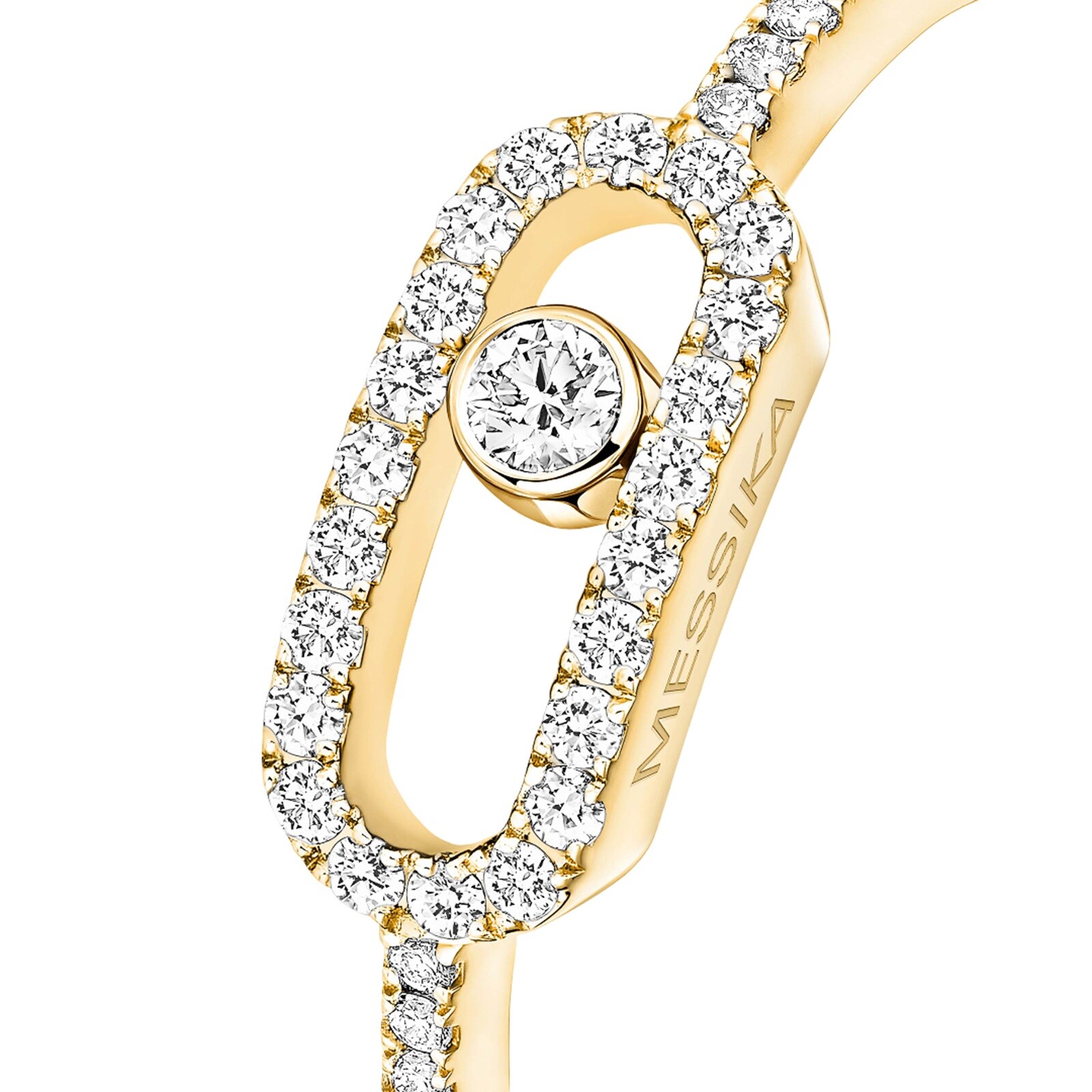 Messika 18K Yellow Gold Move Uno Pave Diamond Ring - Ring Size 6