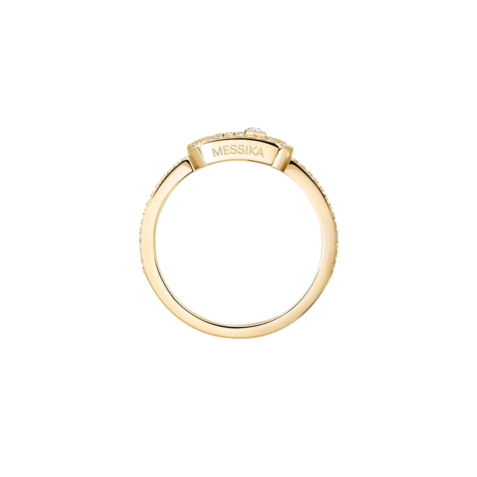 Messika 18K Yellow Gold Move Uno Pave Diamond Ring - Ring Size 6