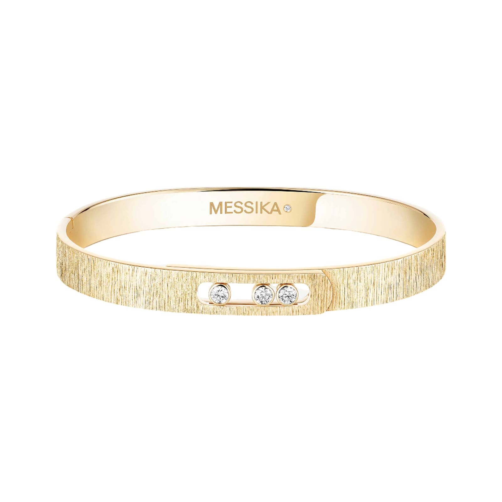 Messika 18K Yellow Gold Move Noa Ciselé Diamond Bangle - Size Medium