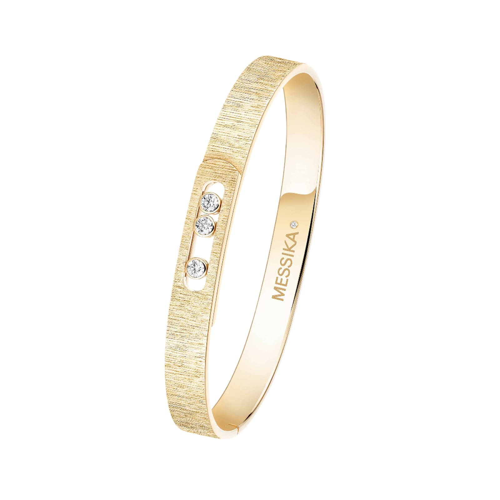 Messika 18K Yellow Gold Move Noa Ciselé Diamond Bangle - Size Medium