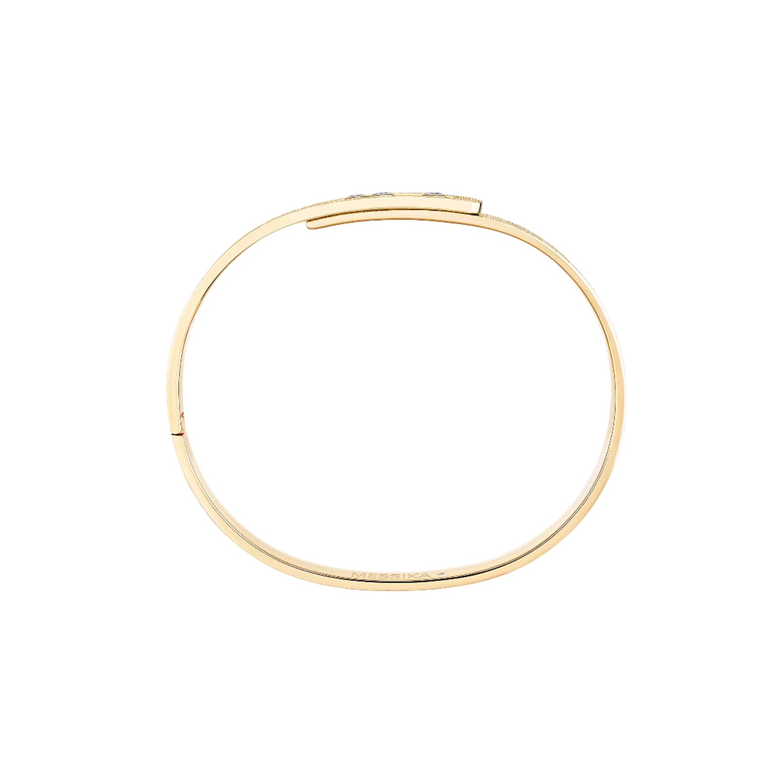Messika 18K Yellow Gold Move Noa Ciselé Diamond Bangle - Size Medium