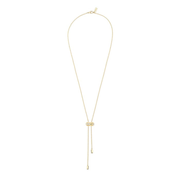 Messika 18K Yellow Gold Moderniste Pave Diamond Tie Necklace