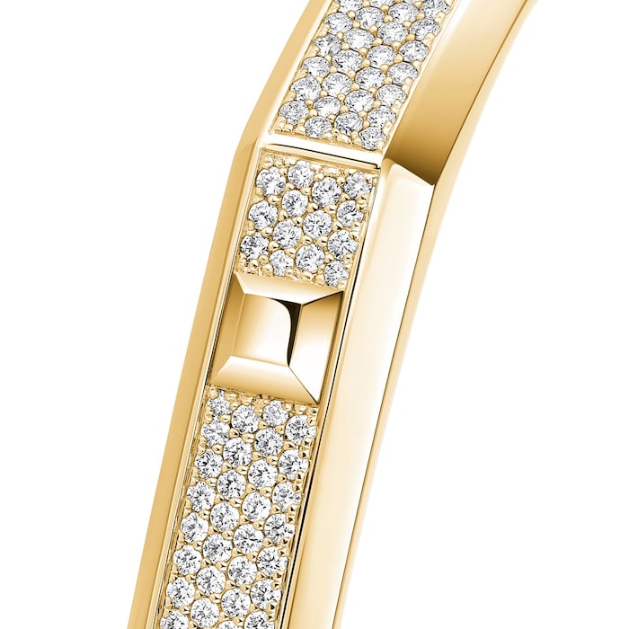 Messika 18K Yellow Gold Moderniste Pave Diamond Bracelet - Size Medium