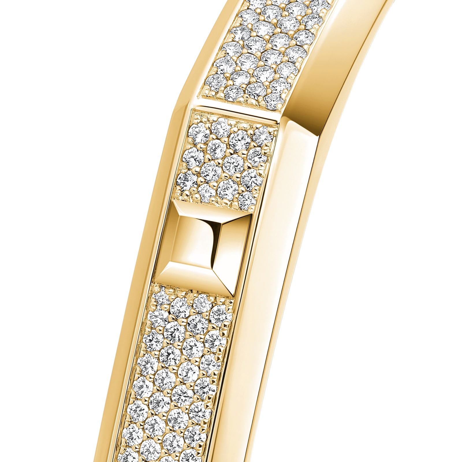 Messika 18K Yellow Gold Moderniste Pave Diamond Bracelet - Size Medium