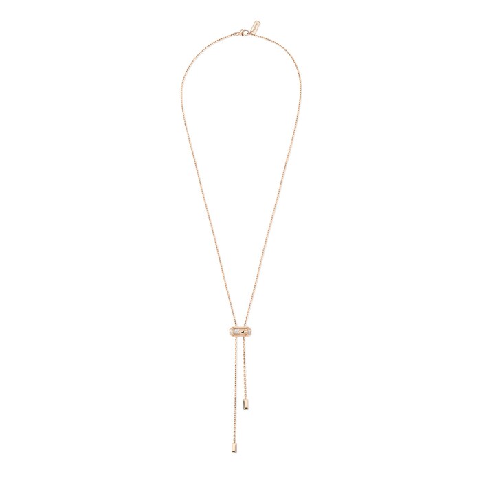 Messika 18K Rose Gold Moderniste Pave Diamond Tie Necklace