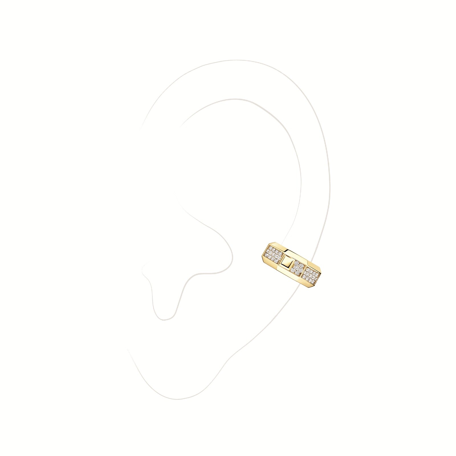 Messika 18K Yellow Gold Moderniste Diamond Single Ear Clip