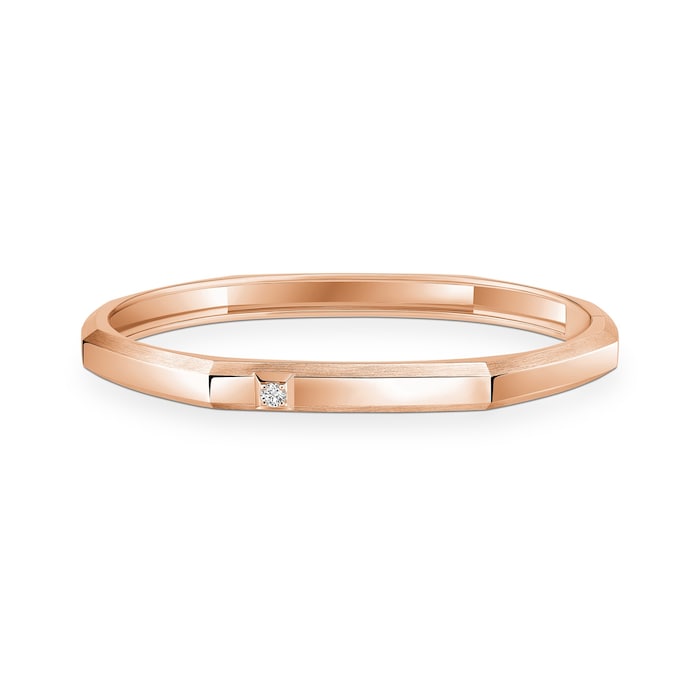 Messika 18K Rose Gold Moderniste Diamond Bangle - Size Medium