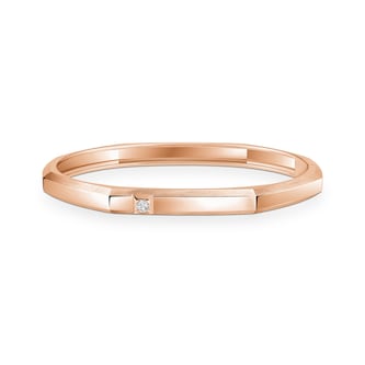 Messika 18K Rose Gold Moderniste Diamond Bangle - Size Medium