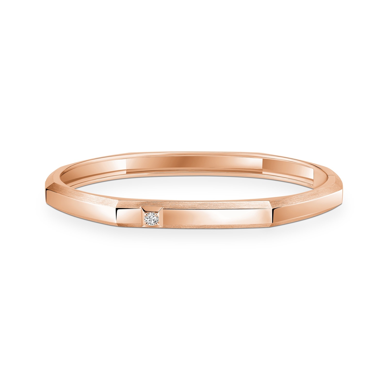 Messika 18K Rose Gold Moderniste Diamond Bangle - Size Medium
