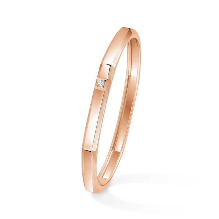 Messika 18K Rose Gold Moderniste Diamond Bangle - Size Medium