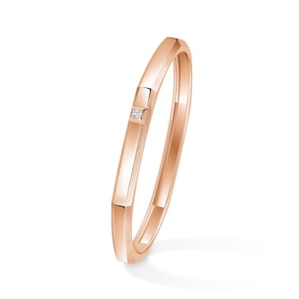 Messika 18K Rose Gold Moderniste Diamond Bangle - Size Medium