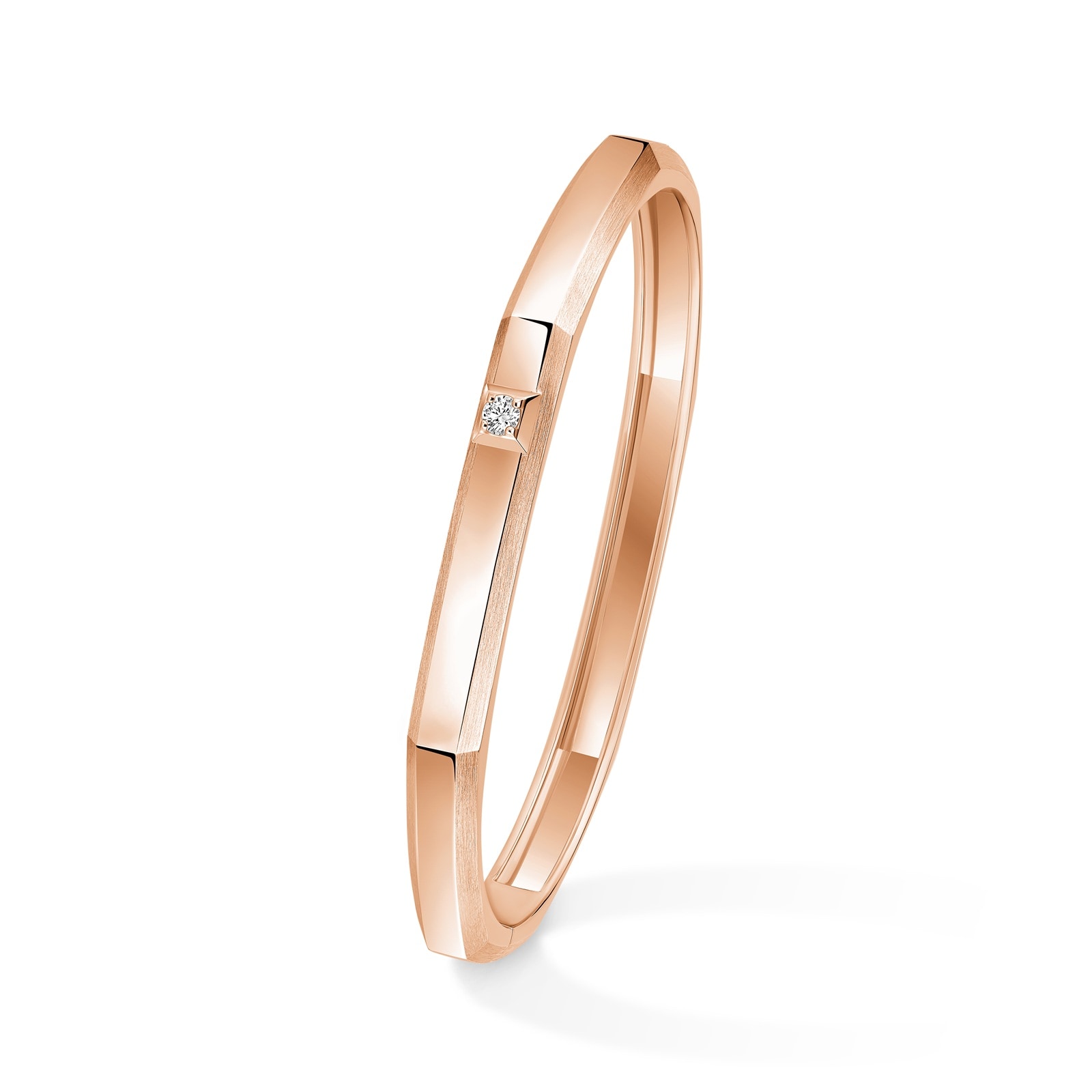 Messika 18K Rose Gold Moderniste Diamond Bangle - Size Medium