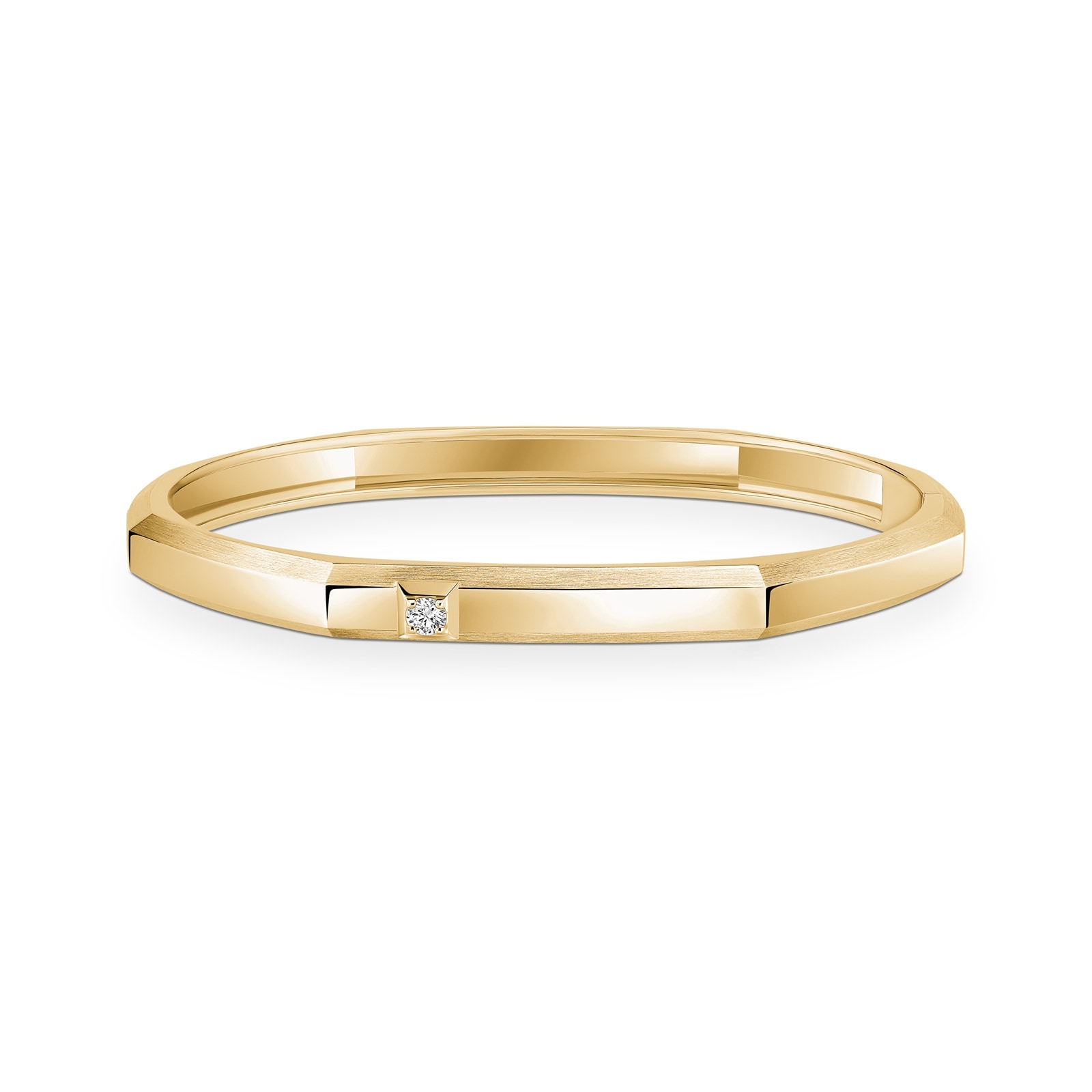 Messika 18K Yellow Gold Moderniste Diamond Bangle - Size Medium