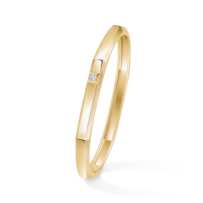 Messika 18K Yellow Gold Moderniste Diamond Bangle - Size Medium