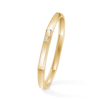 Messika 18K Yellow Gold Moderniste Diamond Bangle - Size Medium