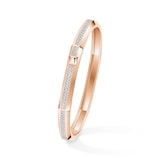 Messika 18K Rose Gold Moderniste Pave Diamond Bangle - Size Medium